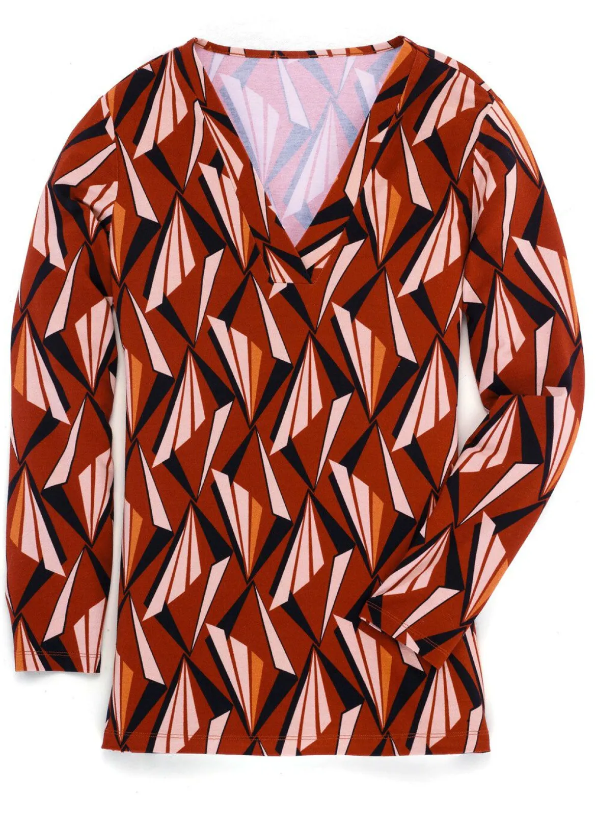Allover gemustertes Shirt in 2 Farben