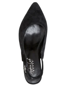 Andrea Conti Sling-Pumps aus weichem Samt-Chevreauleder