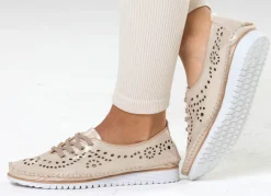 Andrea Conti, sommerliche Damen-Schnürschuhe, Weite G, mit herausnehmbarem Fußbett