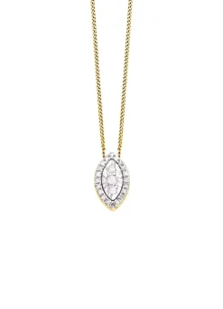 Anhänger mit 3 Brillanten, 20 Diamanten und Ankerkette