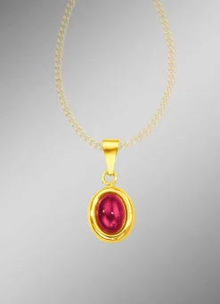 Anhänger mit echtem Rubin-Cabochon