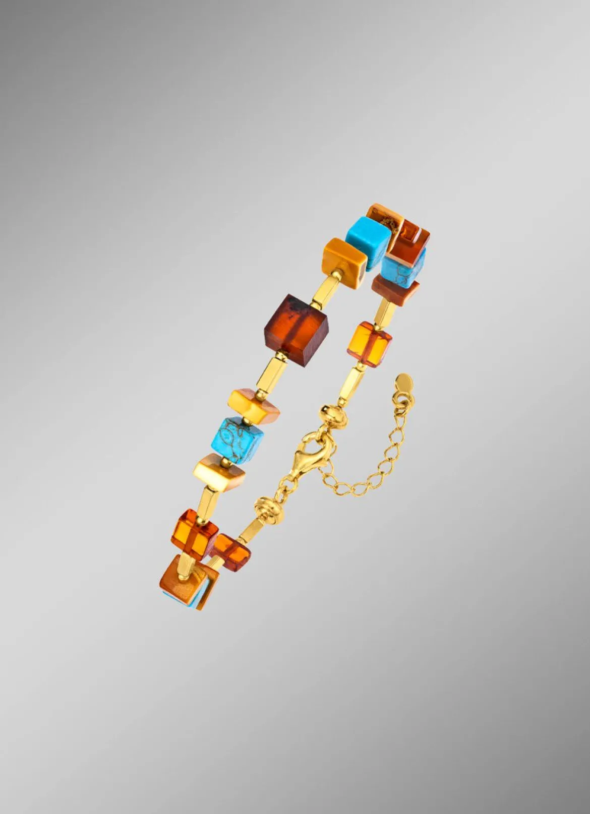 Armband mit Bernstein und Türkis