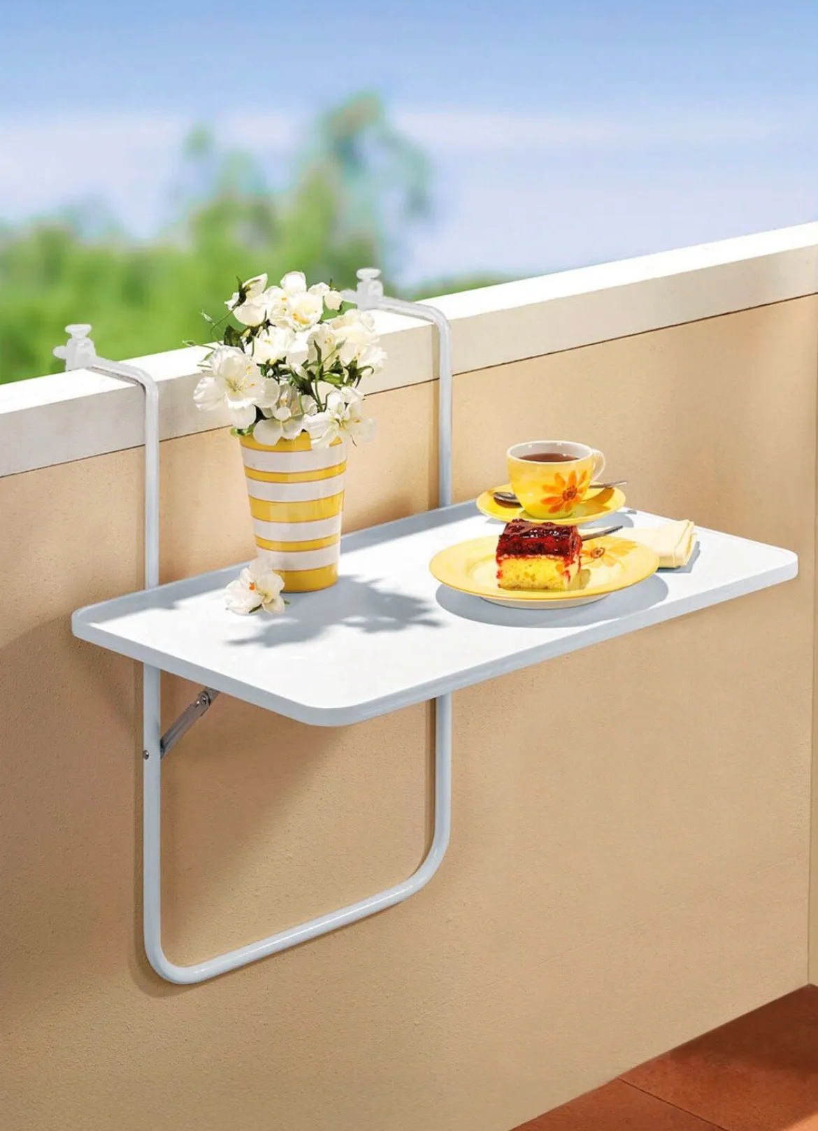 Balkon-Hängetisch mit Stahlrohrgestell
