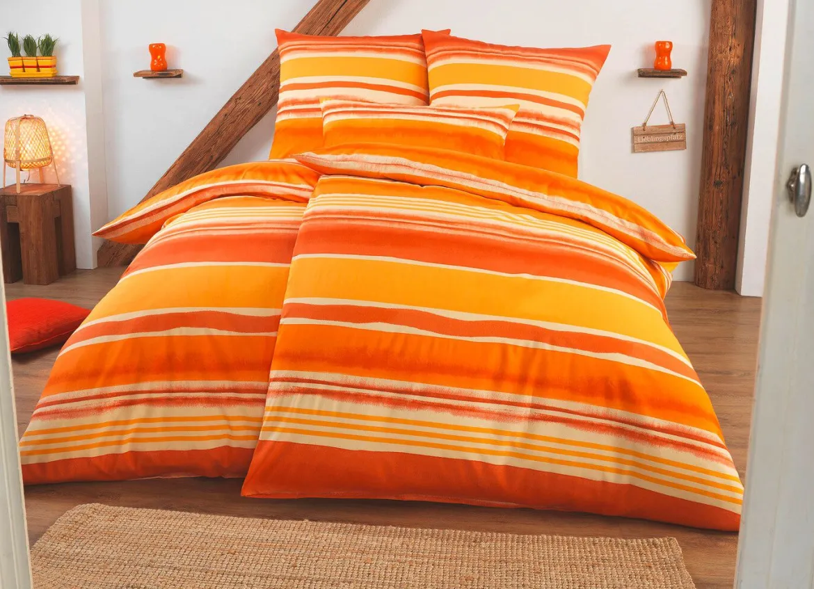 Beidseitig bedruckte Bettwäsche-Garnitur in Polycotton-Qualität