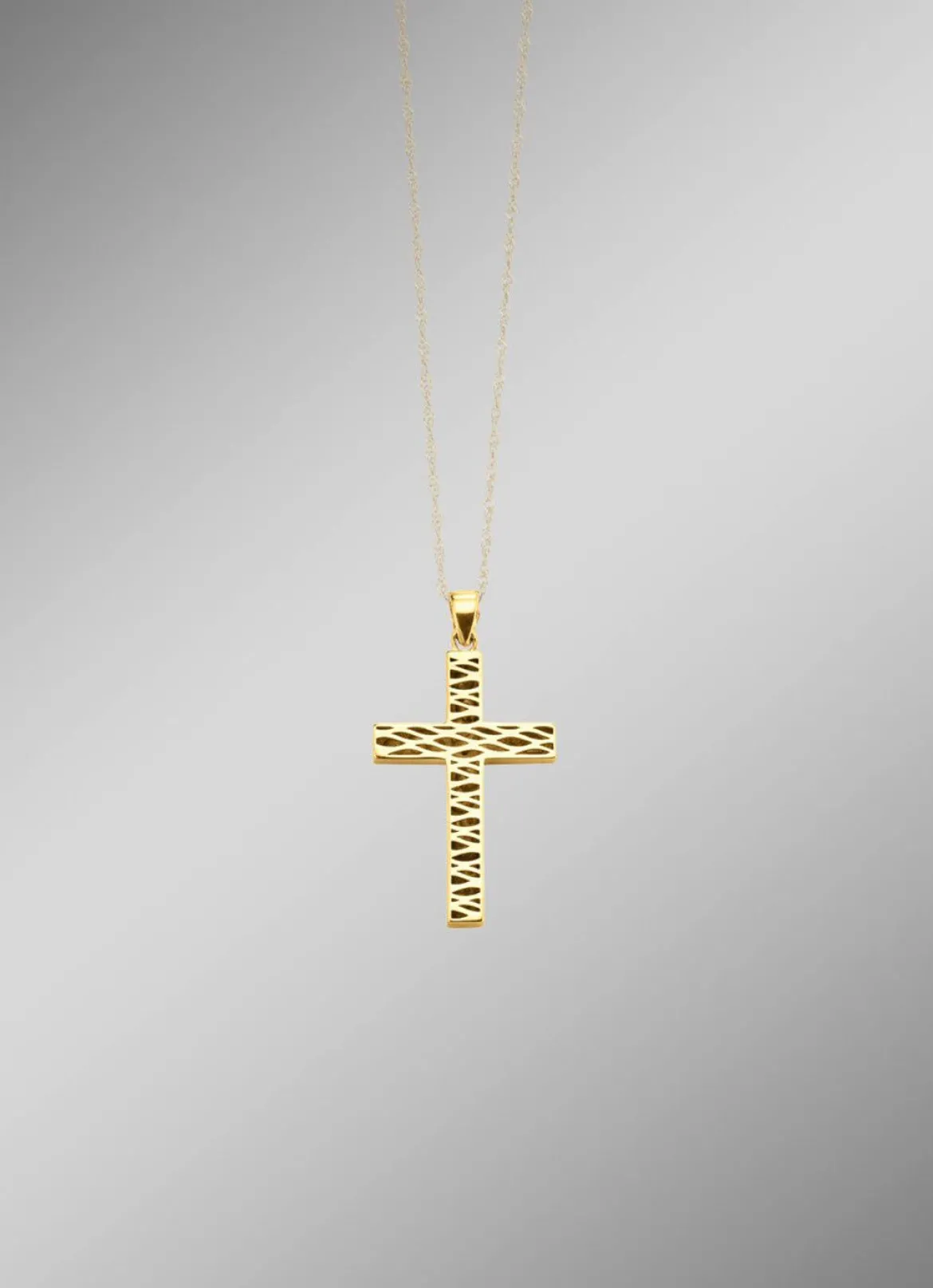 Beidseitig tragbarer Kreuz-Anhänger mit synth. Zirkonia