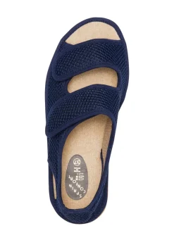 Bequeme Damen-Sandalen, Weite H, aus gepolstertem Textilmaterial