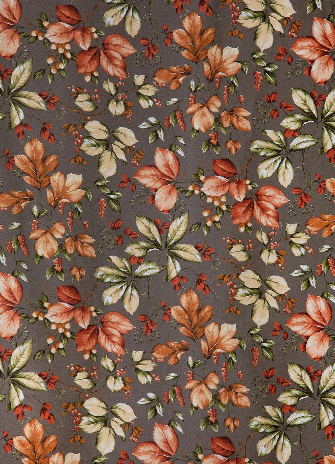 Übergardine mit Blättermotiven