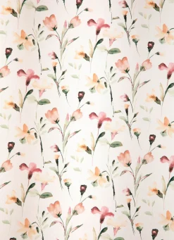 Übergardine mit Blumen-Dessin und Universalschienenband