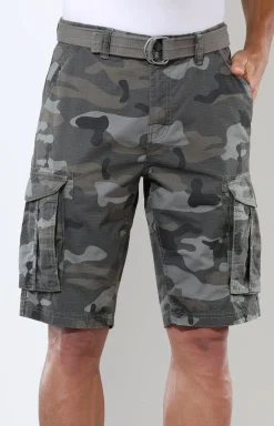 Bermudas mit Gürtel und Cargotaschen in 2 Farben