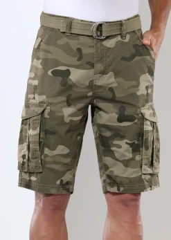 Bermudas mit Gürtel und Cargotaschen in 2 Farben
