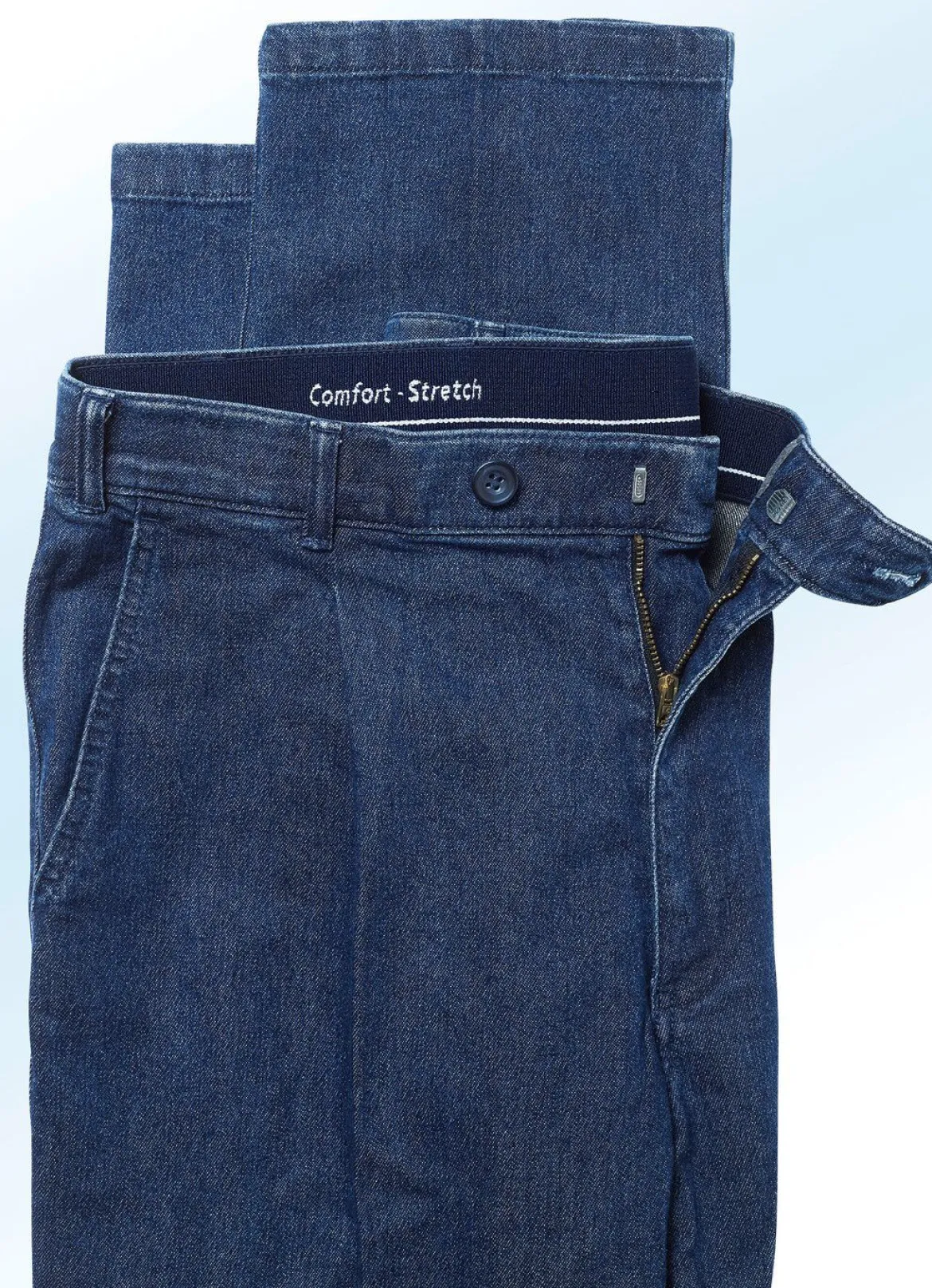 Bügelfreie Jeans mit Gürtel in 3 Farben