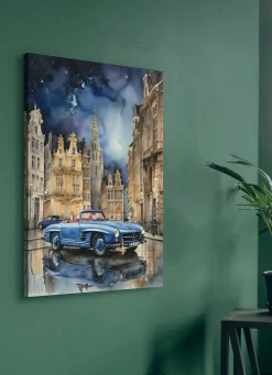 Bild: Mercedes 190SL in einer Stadt