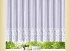 Blumenfenster-Store mit geradem Abschluss