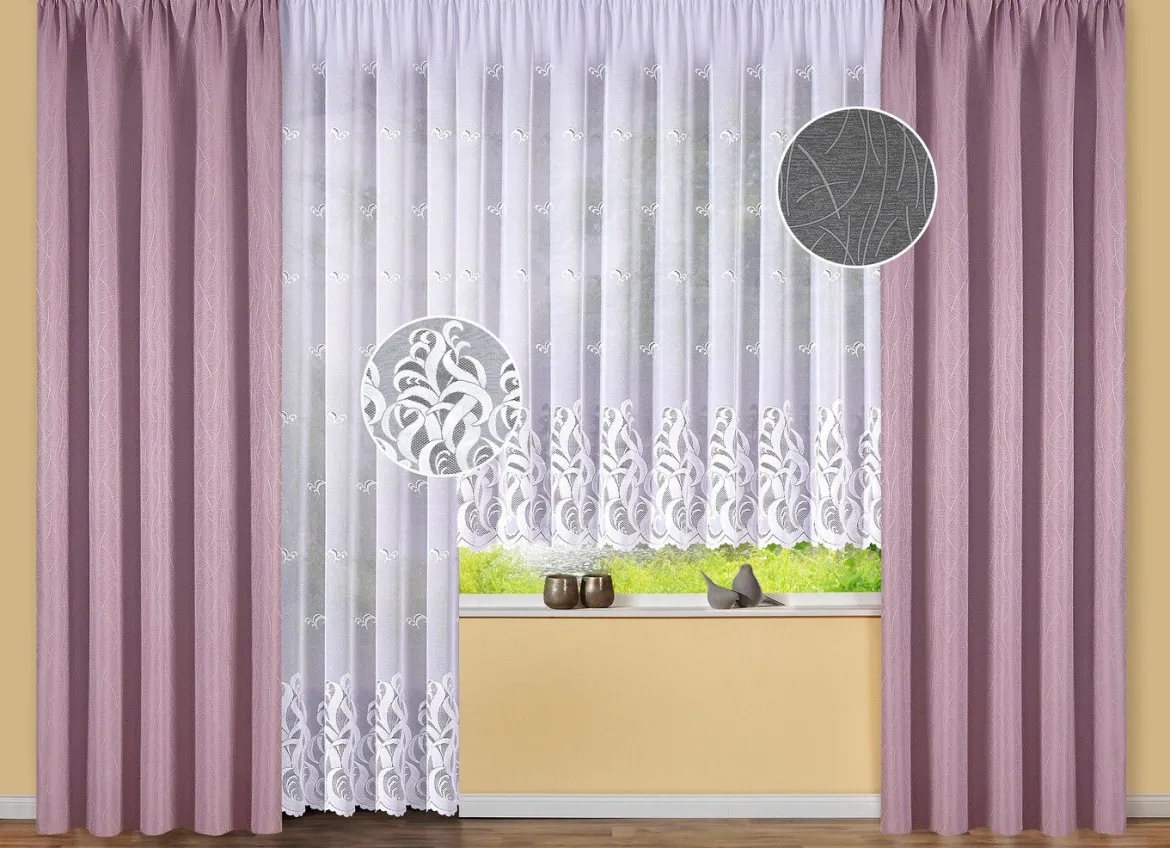 Blumenfenster-Store mit Universalschienenband
