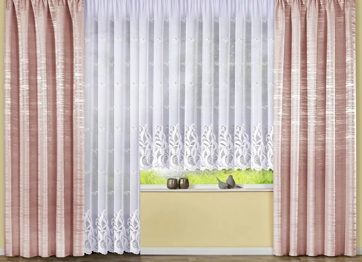 Blumenfenster-Store mit Universalschienenband