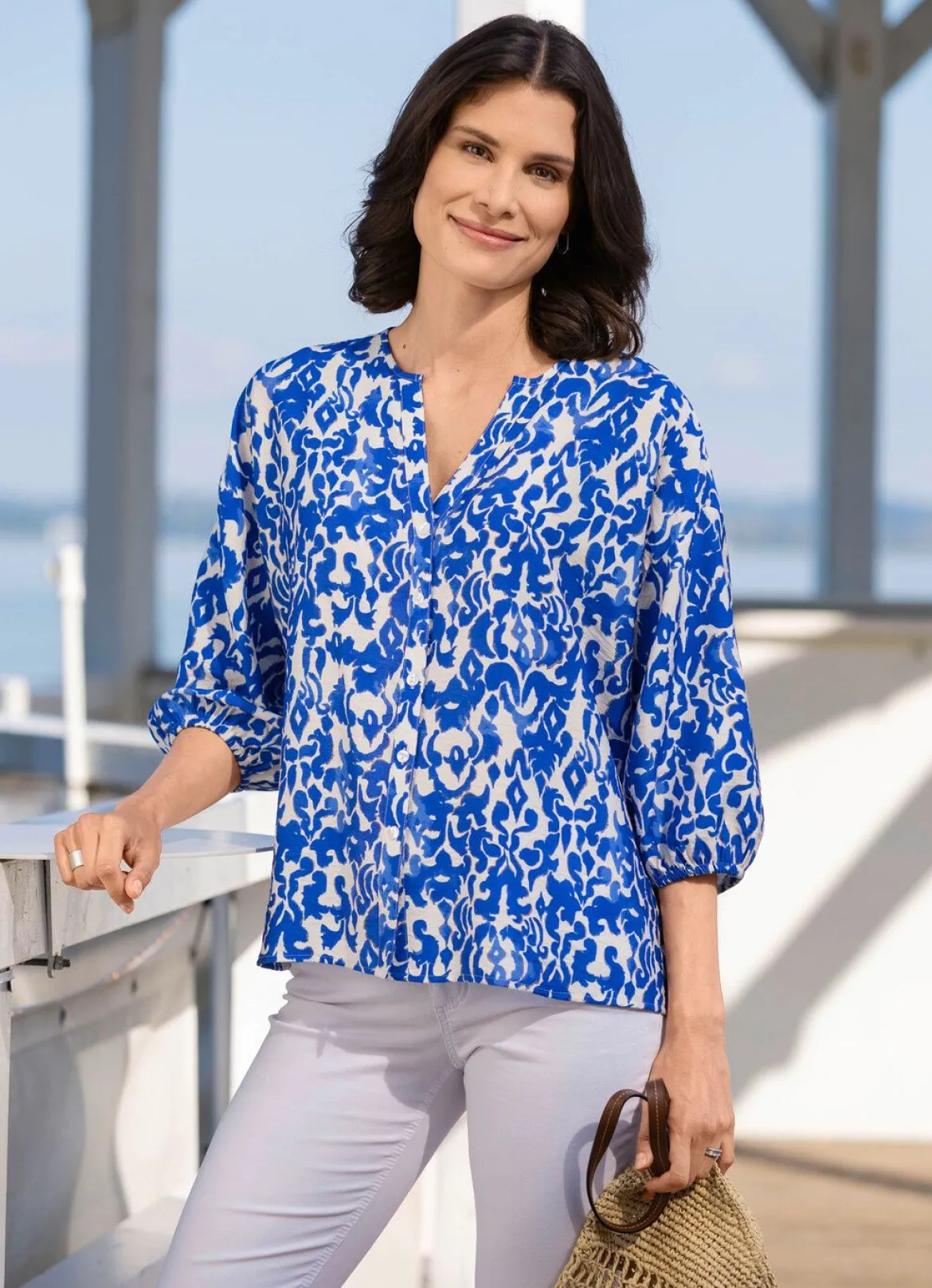 Bluse mit Hemdkragen