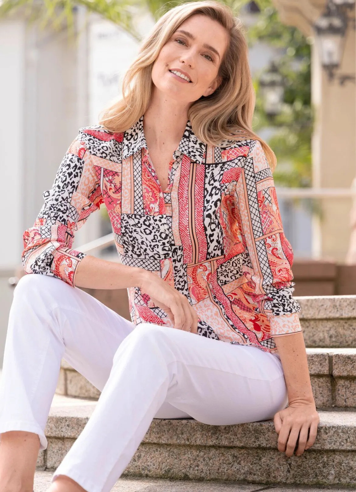Bluse mit schönem Dessin