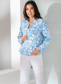 Blusenjacke mit gesmokten Abschlüssen