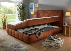Boxspringbett mit Bettkasten und Topper