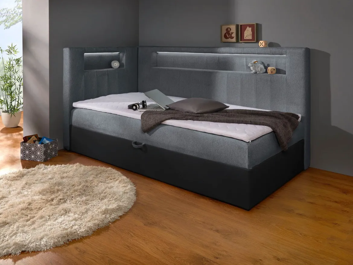 Boxspringbett mit integrierter LED-Beleuchtung