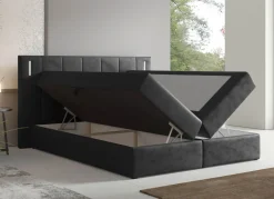 Boxspringbett mit LED-Beleuchtung und Topper
