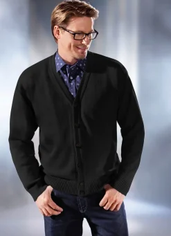 Cardigan mit durchgehender Knopfleiste in 5 Farben