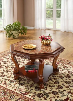 Couchtisch mit echter Marmor-Einlage