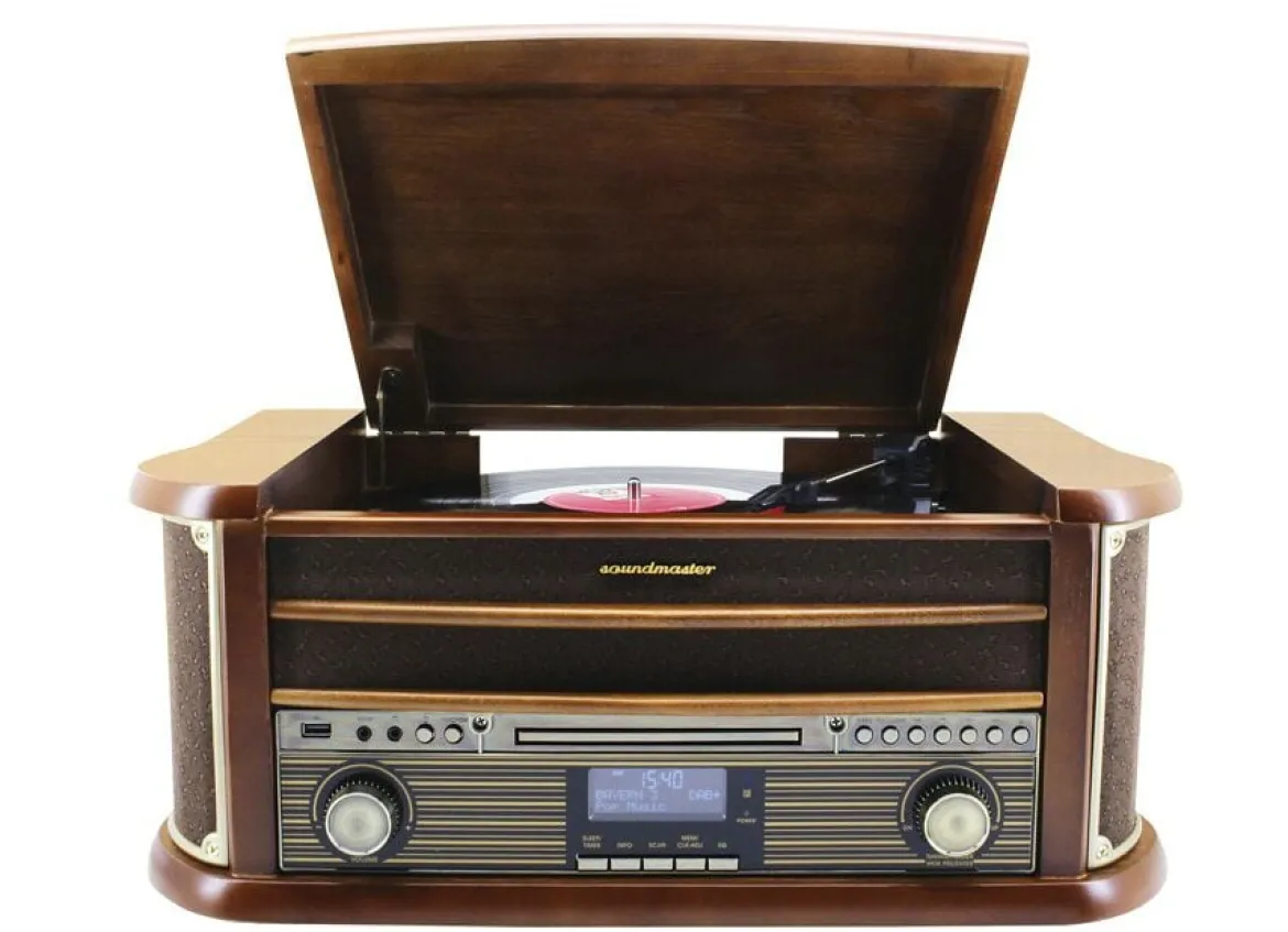 DAB-Nostalgie-Stereoanlage im Echtholzgehäuse