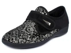 Damen Klett-Halbschuh im Blüten-Design