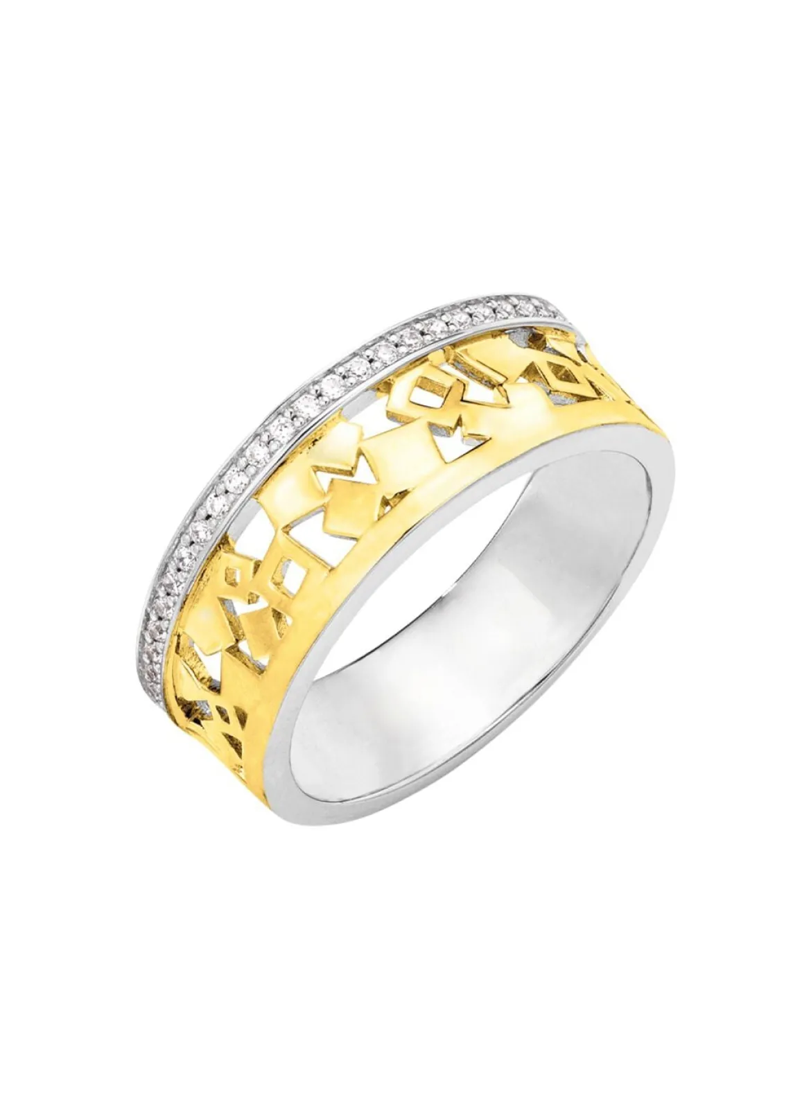 Damenring in Bicolor mit Zirkonia