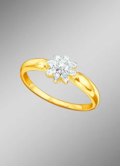 Damenring mit Brillant und Diamanten
