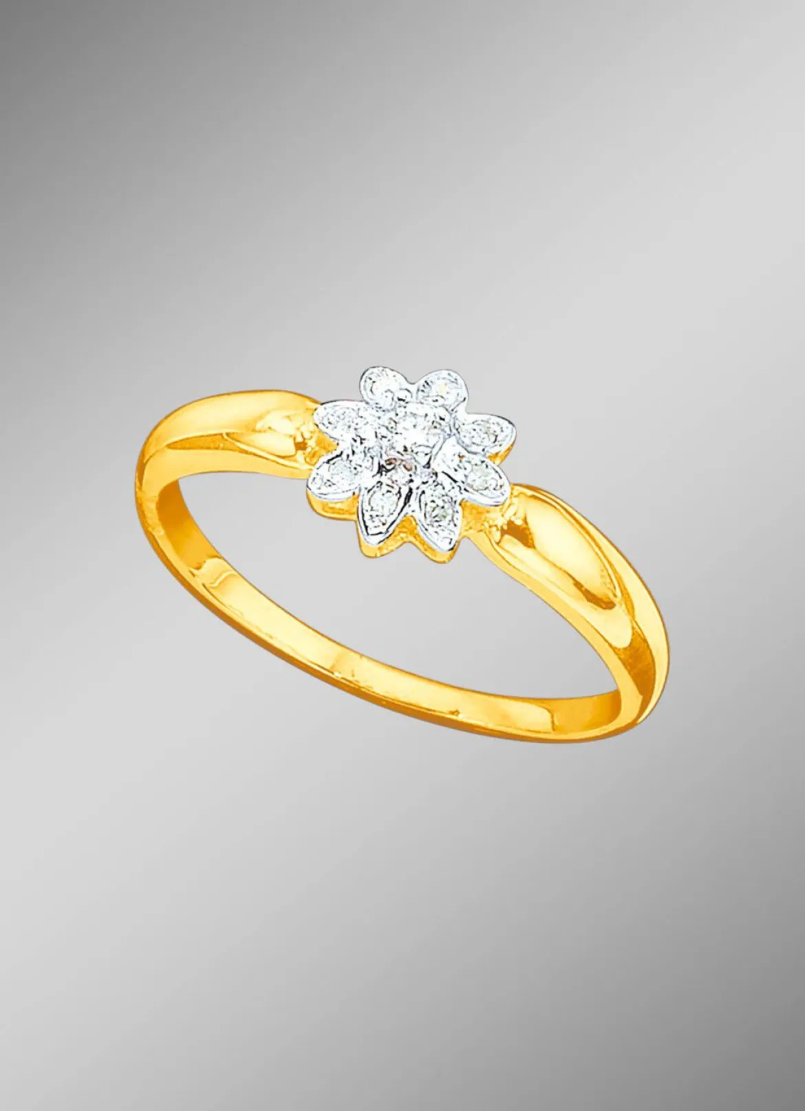 Damenring mit Brillant und Diamanten