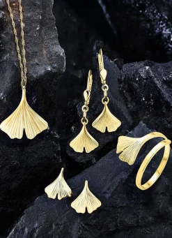 Damenring mit Ginkgo-Blatt-Motiv