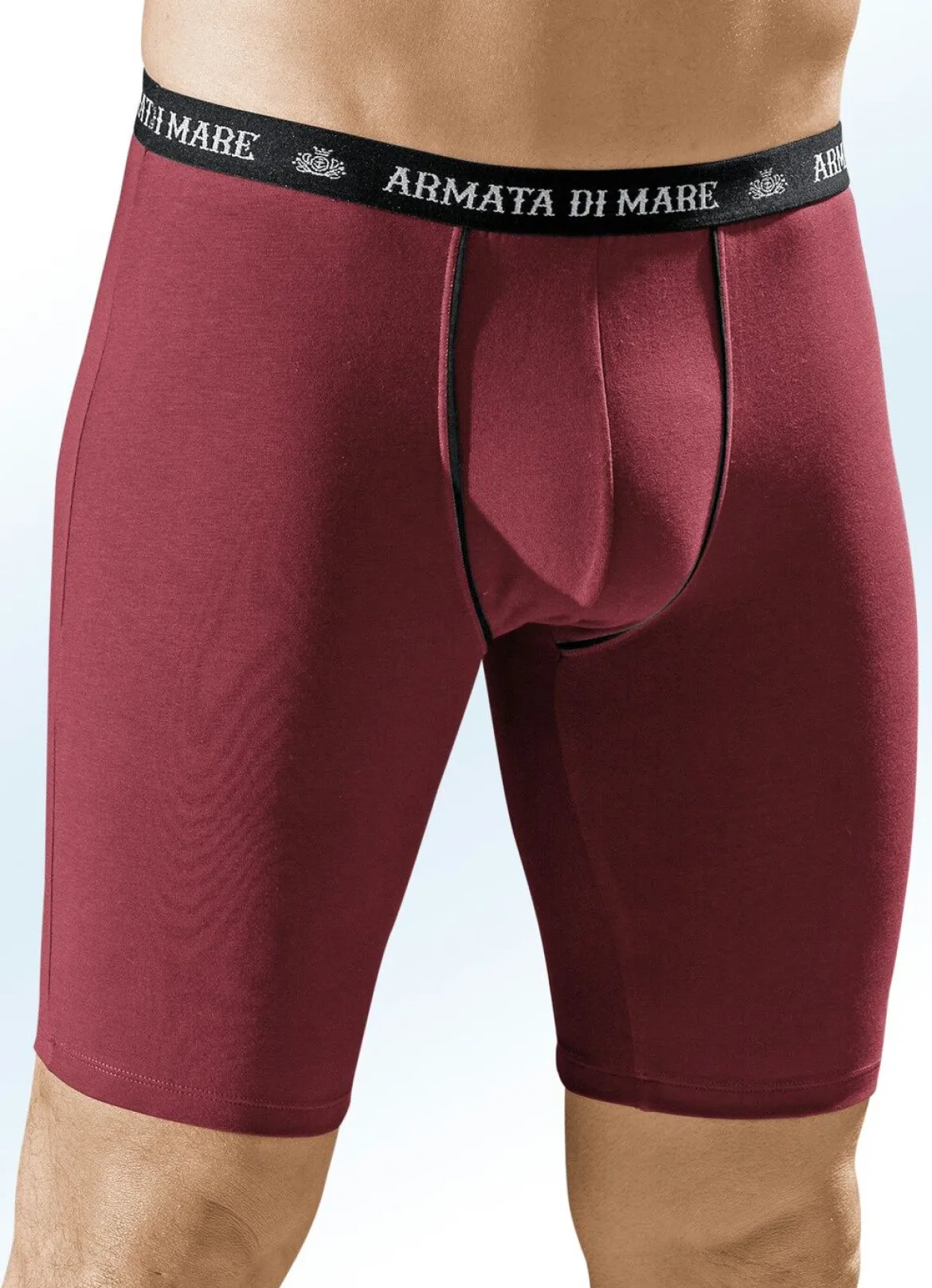 Dreierpack Longpants, mit Elastikbund, Kontrastpaspeln