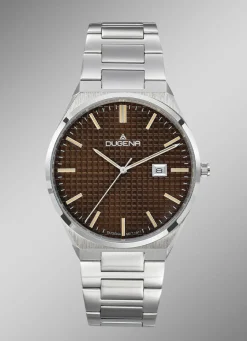 Dugena-Quartz-Herrenuhr mit Edelstahlbandgehäuse