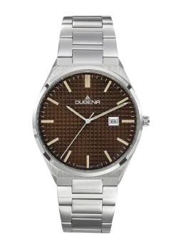 Dugena-Quartz-Herrenuhr mit Edelstahlbandgehäuse