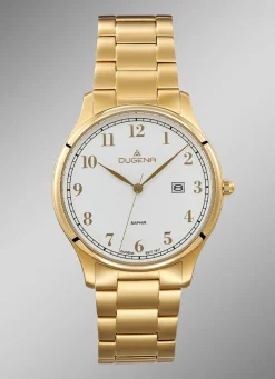 Dugena-Quartz-Herrenuhr mit Edelstahlbandgehäuse