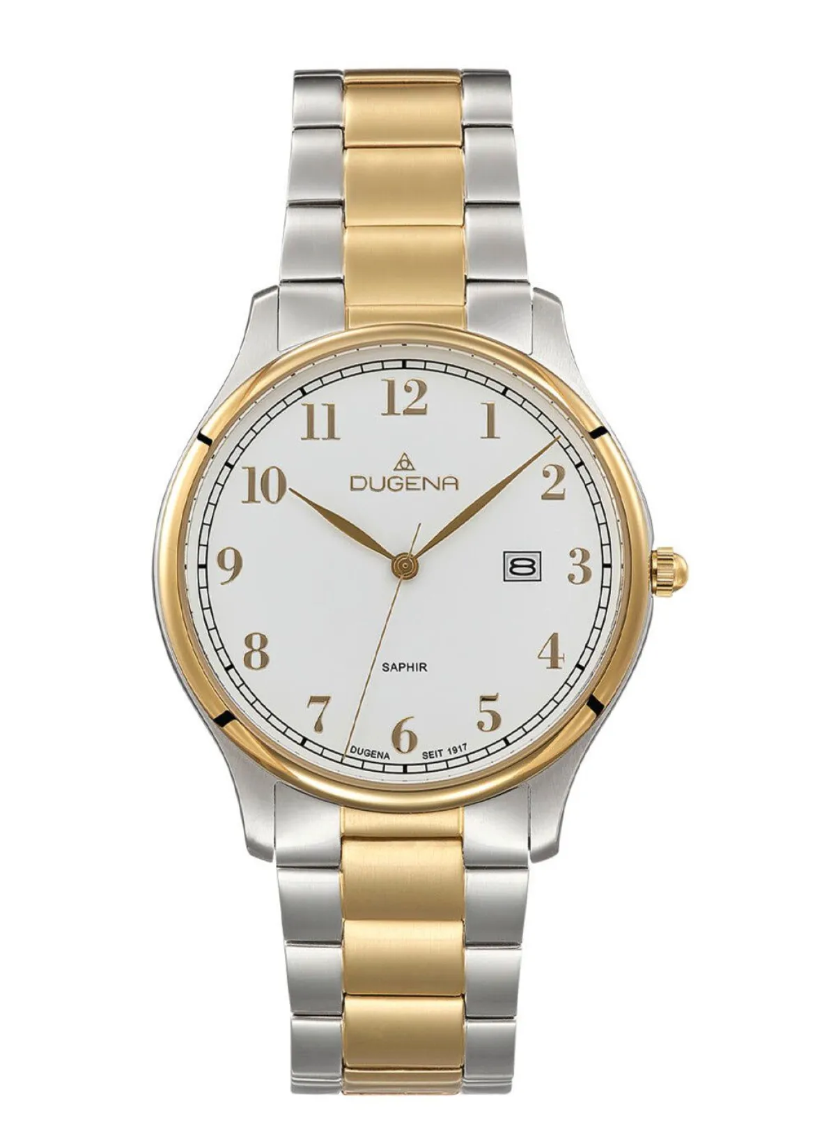 Dugena-Quartz-Herrenuhr mit Edelstahlbandgehäuse
