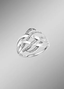 Durchbrochener Damenring mit 19 Diamanten