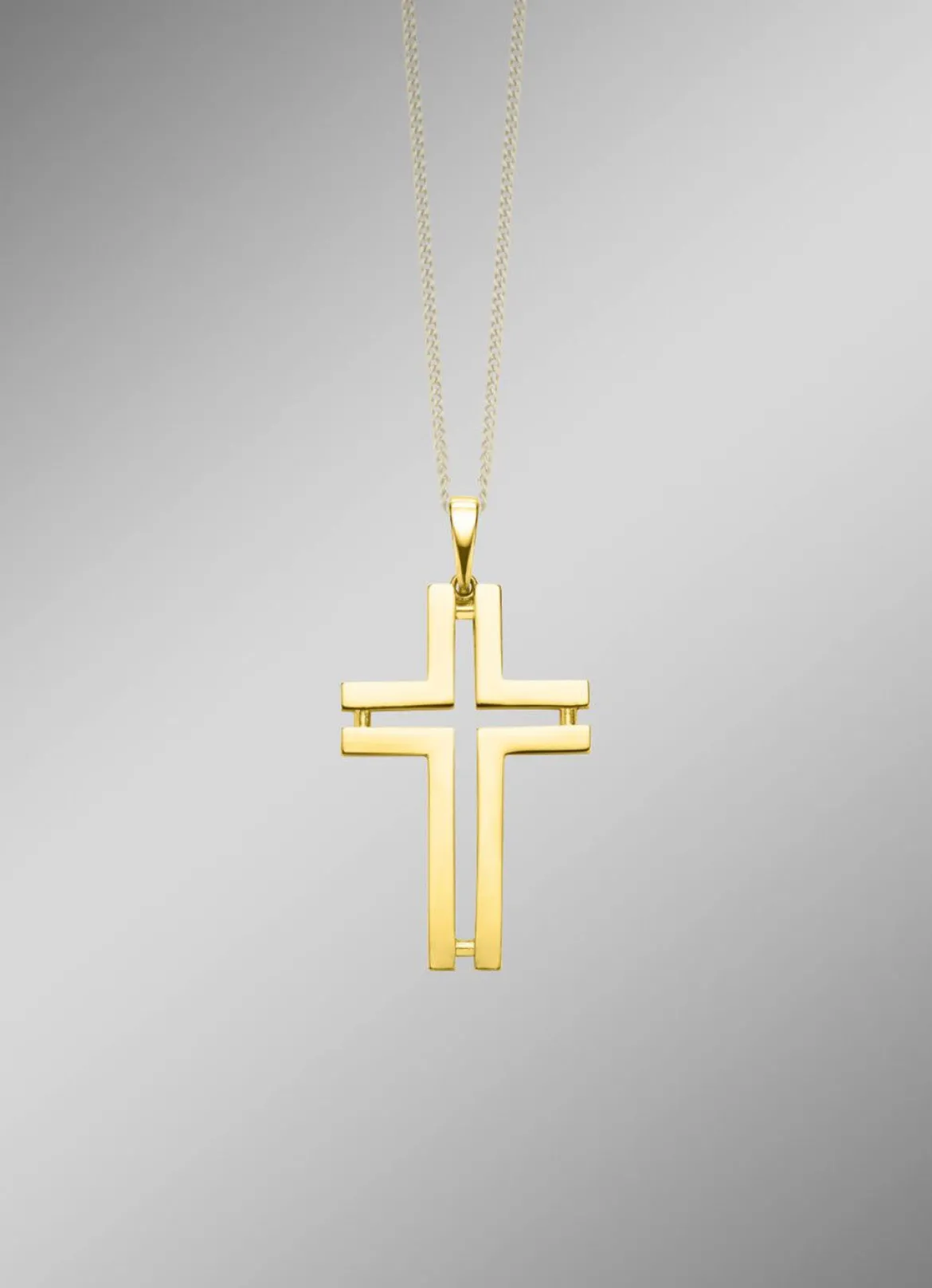Durchbrochener Kreuz-Anhänger aus Gold