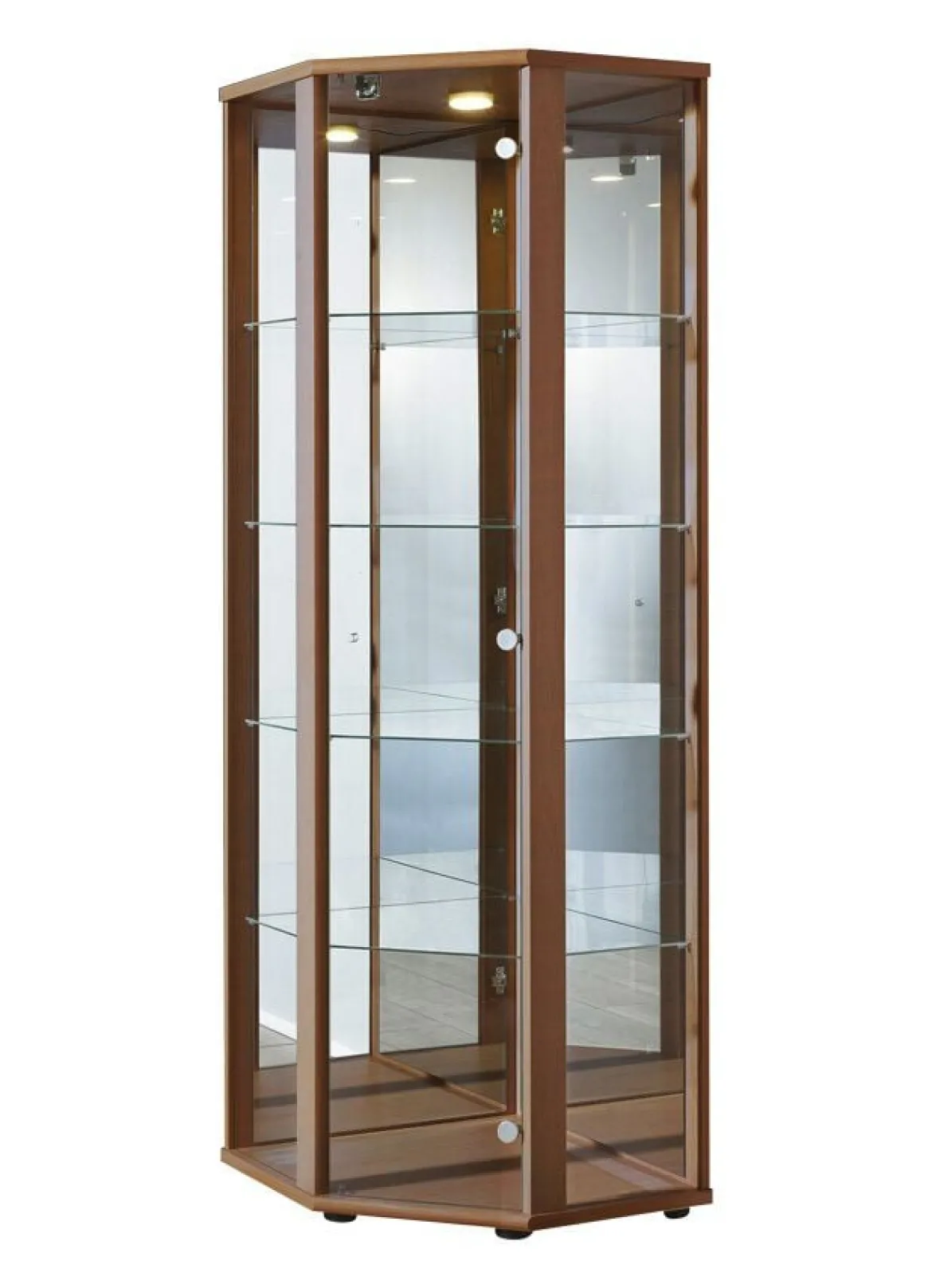 Eck-Vitrine mit LED-Beleuchtung