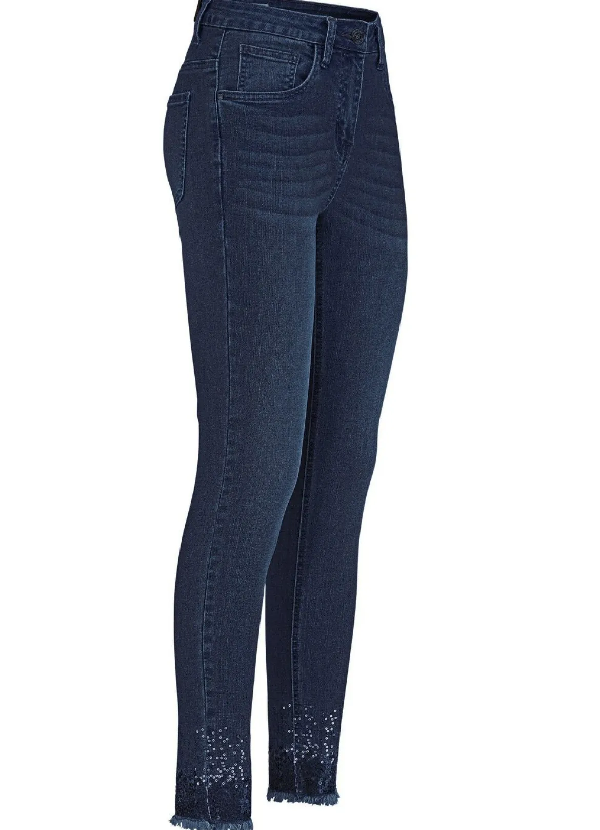Edel-Jeans mit Fransensaum