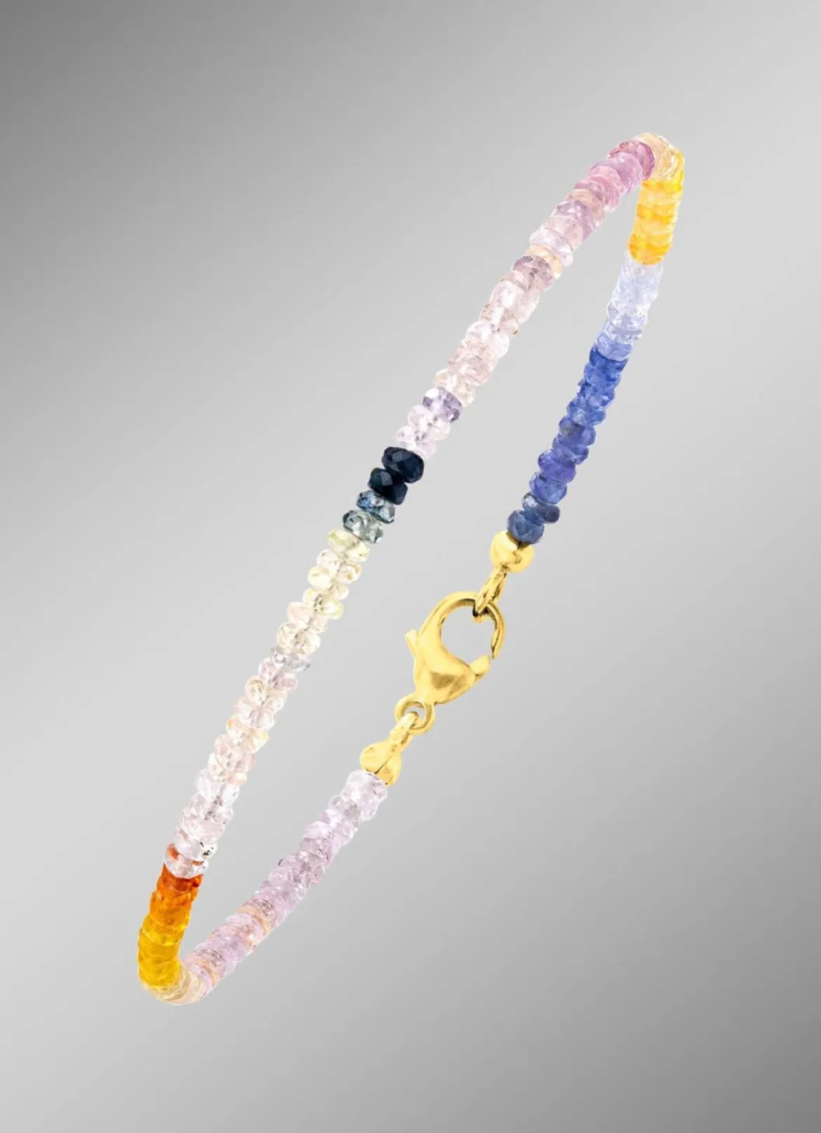Edles Armband mit echt Safir in Multicolor