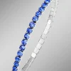 Elastisches Armband aus Edelstahl mit blauen Kristallen