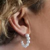 Elegante Creolen mit Süßwasser-Zuchtperlen