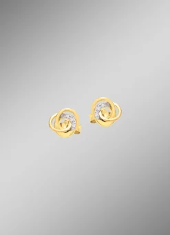Elegante Knoten-Ohrstecker mit Zirkonia