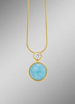 Elegante Raffinesse: Anhänger mit echtem, blauem Chalcedon
