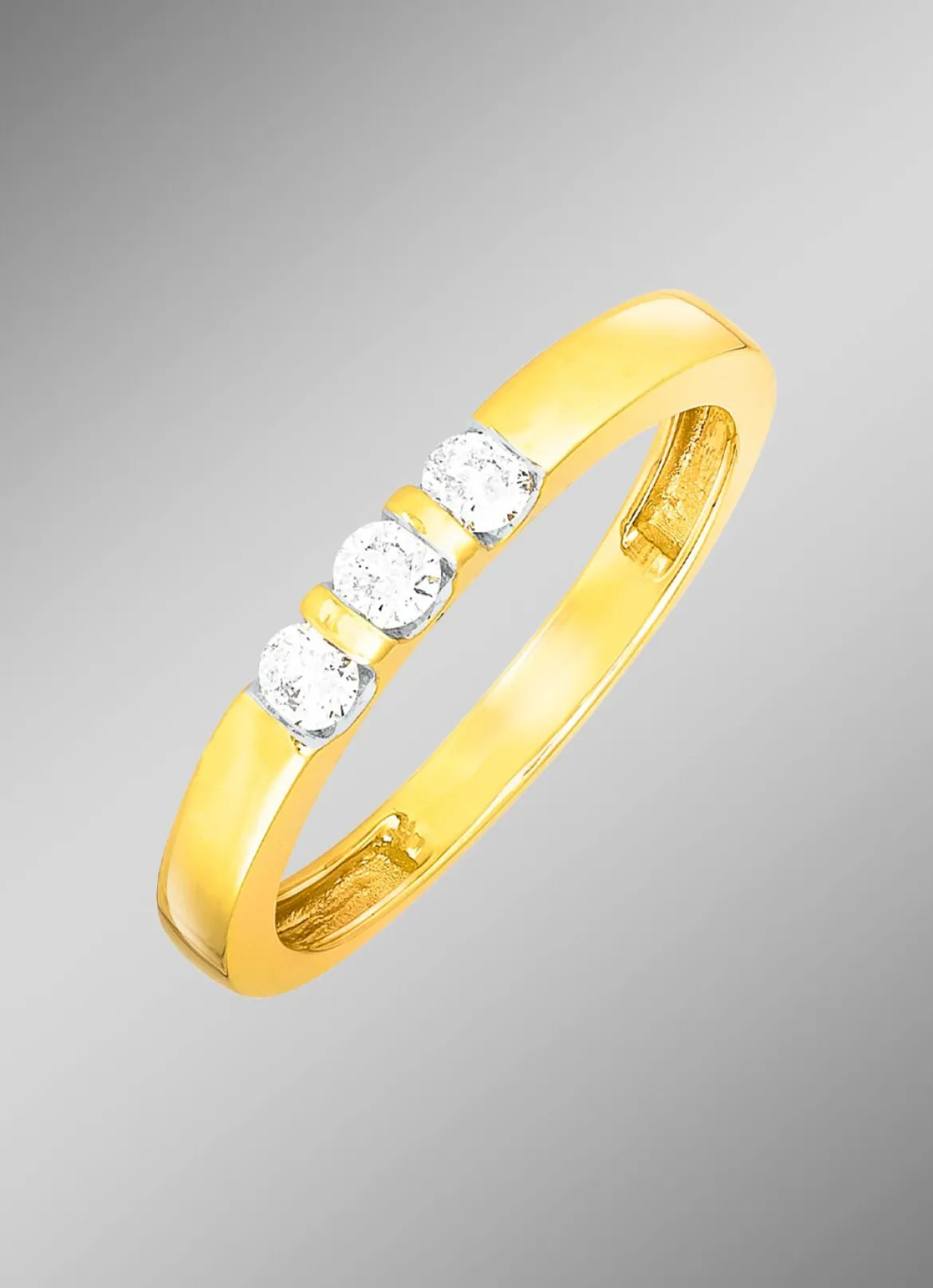 Eleganter Damenring mit 3 Brillanten