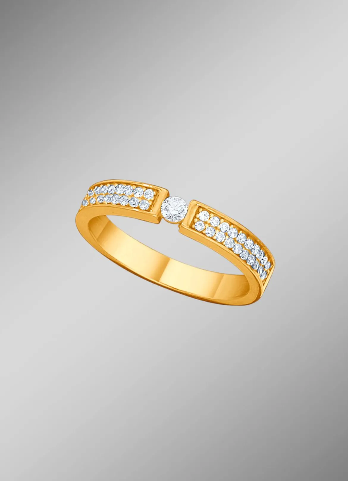 Eleganter Damenring mit synth. Zirkonia