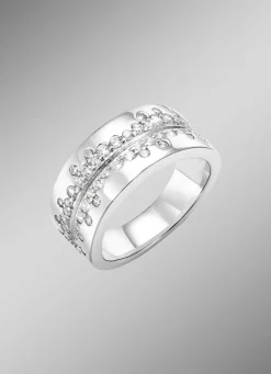 Eleganter Damenring mit synth. Zirkonia